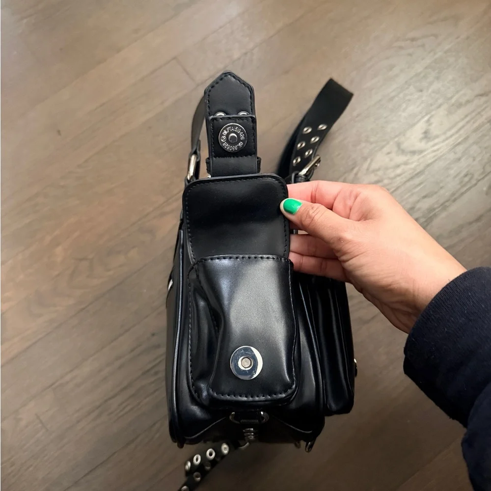 Doll Kill Current Mood buckled grommet bag - Picture 3 of 9